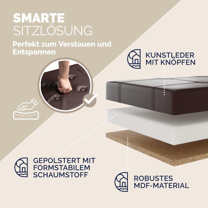 Image du produit Casaria Sitztruhe mit Stauraum (80 cm)