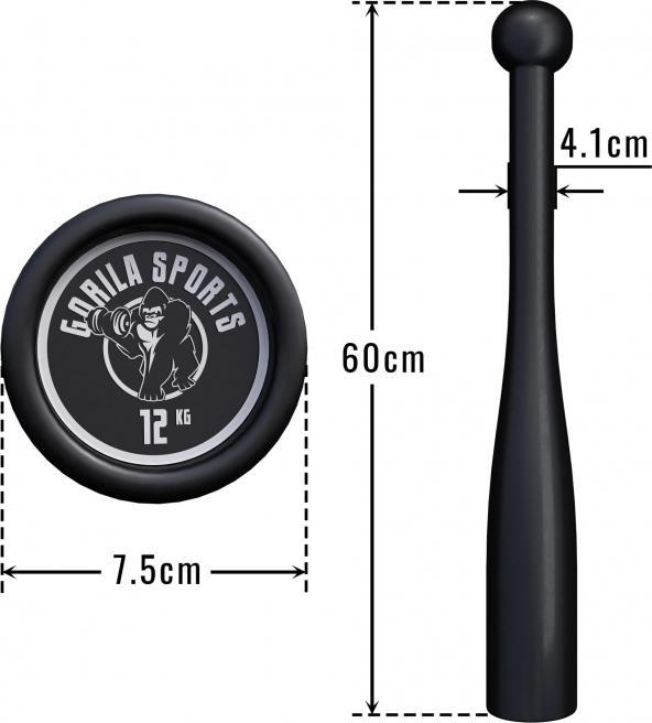 Produktbild Gorilla Sports Indian Clubbells (1 x 12 kg)