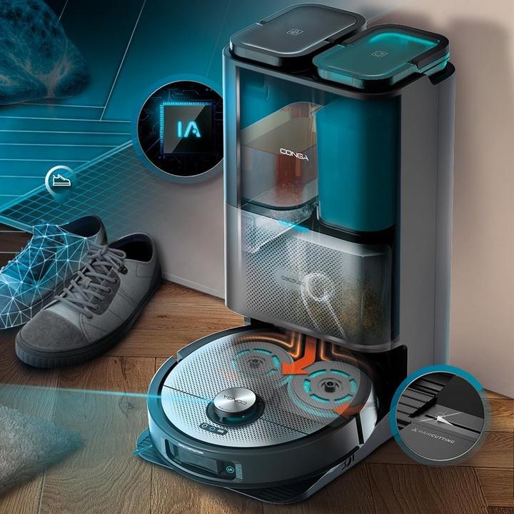 Produktbild Cecotec Saugroboter Conga 20090 ProAI InfinitySoap Cut&Spa. 8000 Pa, Lasertechnologie, Selbstreinigu (8000 Pa, Wischpads (rotierend))