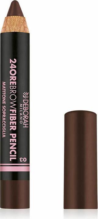 Actual product image Deborah Milano 24Ore Brow Fiber Pencil No 03 (Dark Brown)