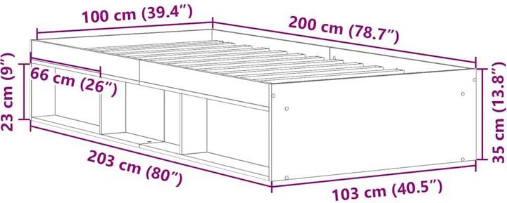 Image du produit vidaXL Bettgestell (100 x 200 cm)