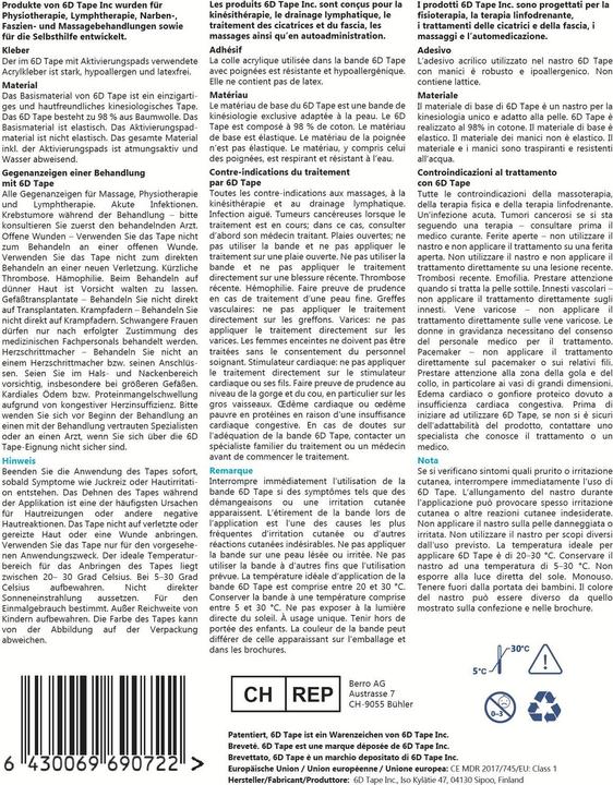 Produktbild 6D Tape Knie Set 98% Baumwolle deutsch