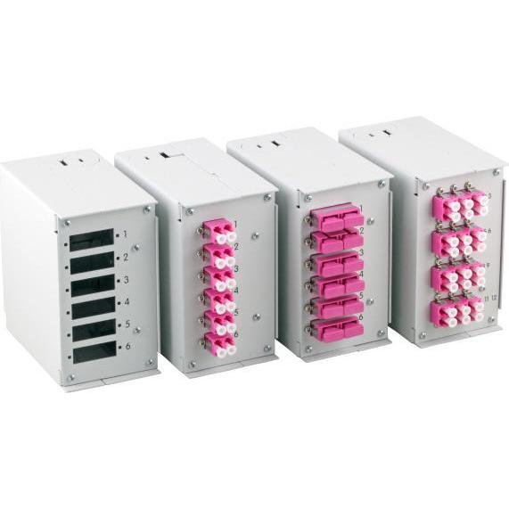 Thumbnail - EFB Elektronik Frontblende für 6 x SC-D, LC-Quad mit Ø1,7mm Schraublöcher (0.11 m), Netzwerkkabel
