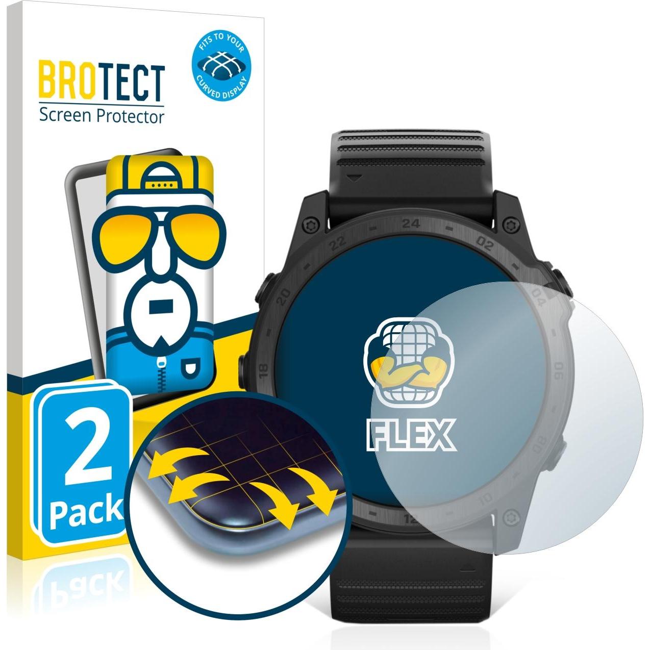 BROTECT Full-Cover Pellicola, Pellicola protettiva per smartwatch, Trasparente