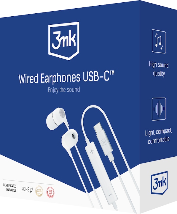 Produktbild 3MK Wired Earphones USB-C (keine Geräuschunterdrückung, Kabelgebunden)