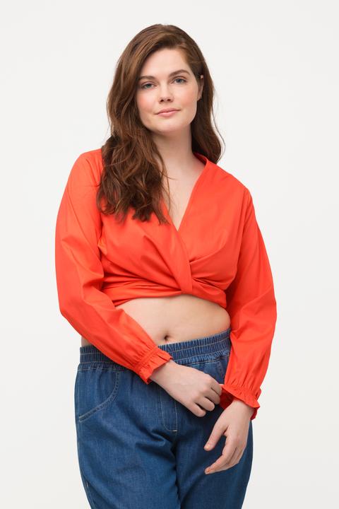 Produktbild Ulla Popken Wickelbluse, kurz, V-Ausschnitt, Langarm (46, 48)