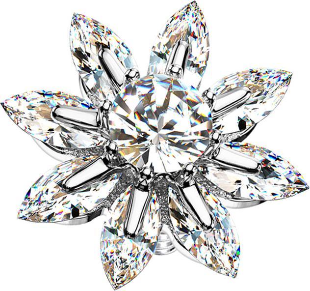 Immagine prodotto Star Piercing Dermal Anchor argento grande fiore di cristallo (Ottone, Acciaio chirurgico 316L)