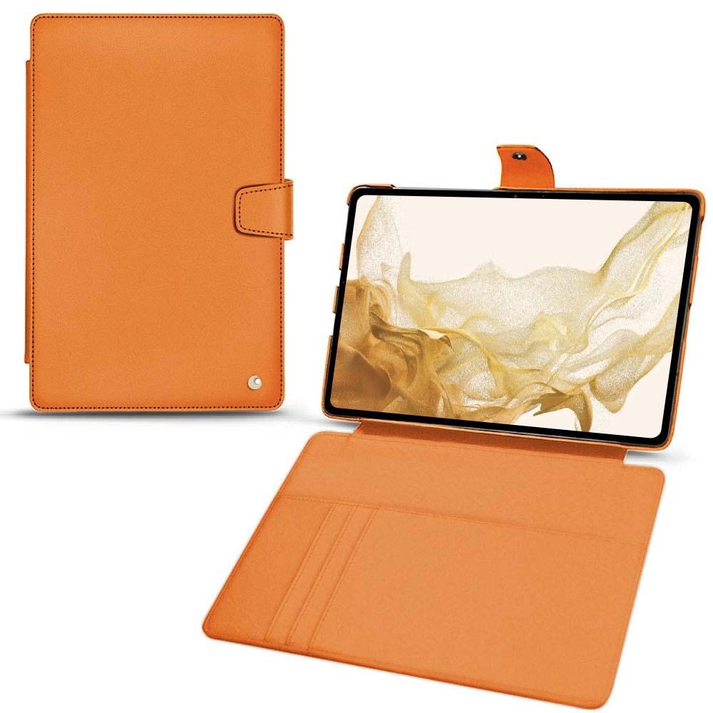 Thumbnail - Noreve Lederschutzhülle Wallet (Galaxy Tab S8), Tablet Hülle, Orange