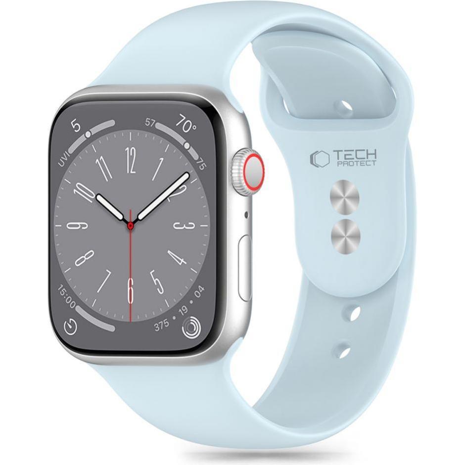Tech-Protect Silicone Strap for Apple Watch 4 / 5 / 6 / 7 / 8 / 9 / SE (38 / 40 / 41 mm) - Blue (TPU, 9), Uhrenarmband, ...
