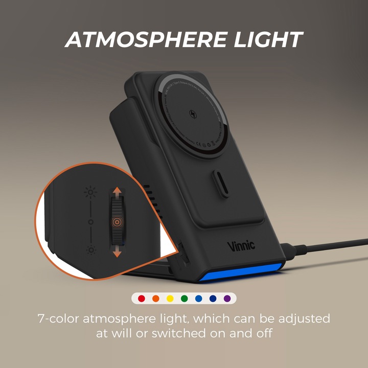 Actual product image Vinnic AELLO PEAK Charging Dock (5000 mAh, 15 W, 15 Wh)