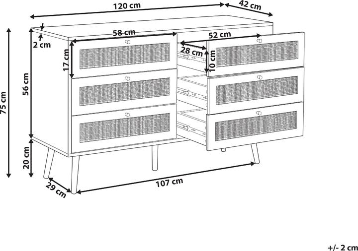 Image du produit Beliani Perote (120 x 42 x 75 cm)