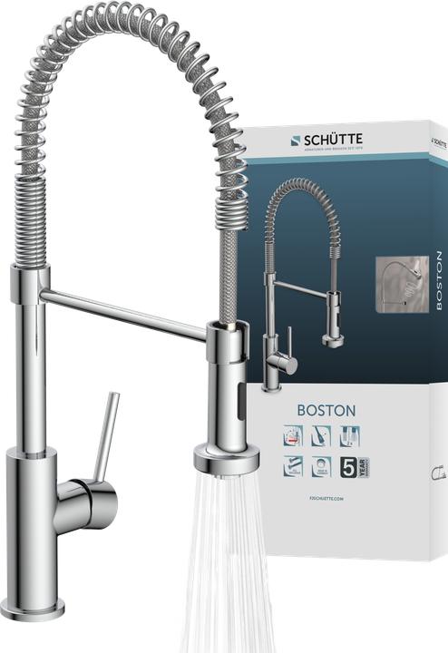Image du produit Schütte Robinet Cuisine BOSTON Robinet d'évier à ressort chromé Douche extractible Pivotant 78580