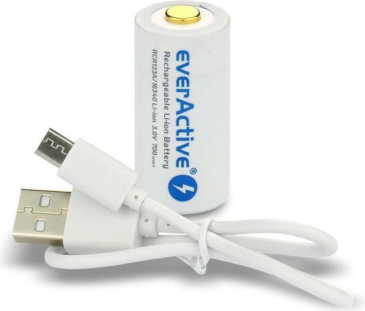 Actual product image Everactive 16340 / RCR123A 3V 700 mAh - Rechargeable battery (1 pcs., RCR123A, 650 mAh)