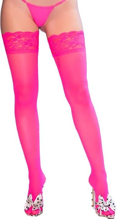 Chilirose â€“ CR 4884 FUCHSIAFARBENE SPITZENSTRÃoeMPFE (OBERSCHENKELHOCH) GRÃ–SSE S/L (L, S)