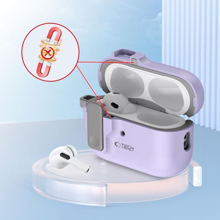 Produktbild Tech-Protect SLIM HOOK Apple AIRPODS PRO 1 / 2 LAVENDER (Kopfhörer Tasche)