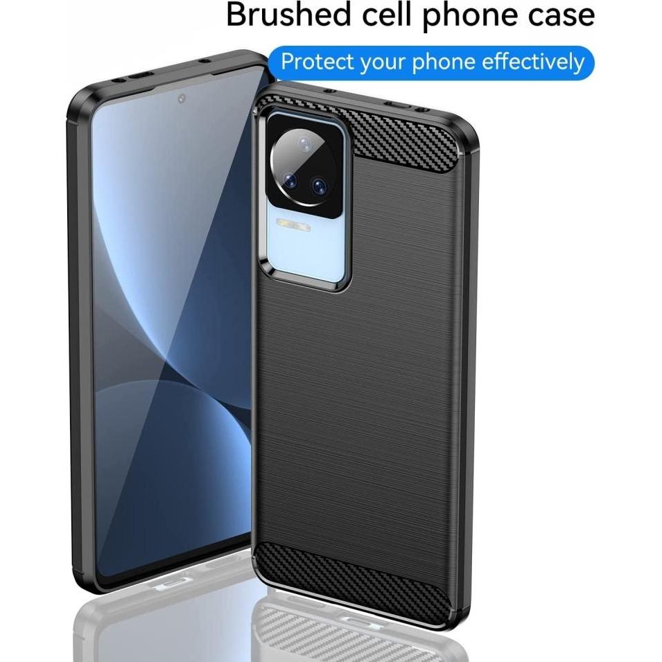 Thumbnail - Screenguard Xiaomi Poco F4 Hülle Carbon Brushed Soft TPU (Xiaomi Poco F4), Smartphone Hülle, Schwarz