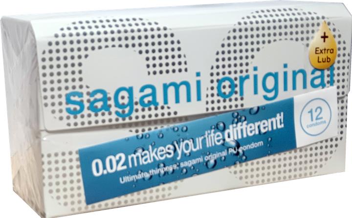 Sagami Original 0.02 Extra Lubricated" latex-free, 12 extra moist, ultra-thin condoms for latex al (12 pcs.)