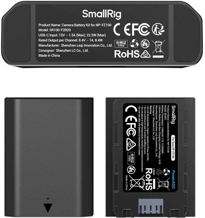 Produktbild SmallRig 5483 Turbo Charging Kit for NP-FZ100 Camera Batteries (Kamera Akku Ladegerät)