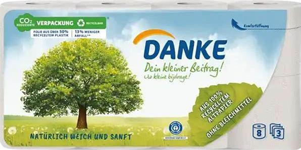 Danke Papier toilette 3 plis 8 rouleaux (8 x)