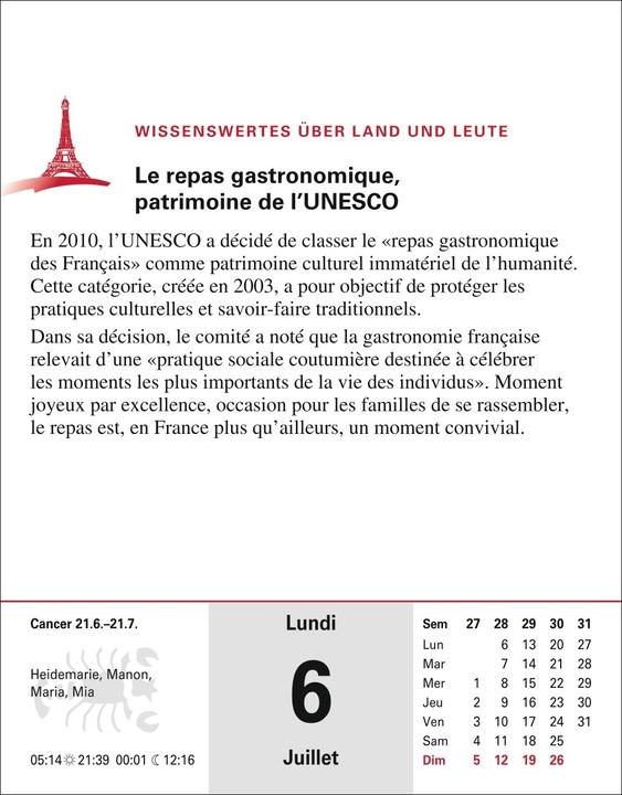 Produktbild Harenberg Französisch Sprachkalender 2026 - Französisch lernen leicht gemacht - Tagesabrei (Deutsch)