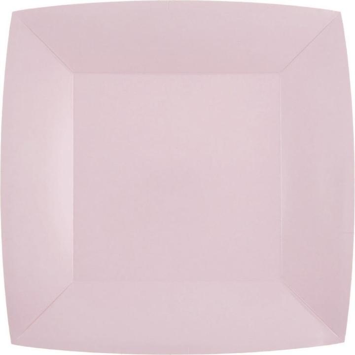 Santex Assiettes carrées Rose clair (10x)