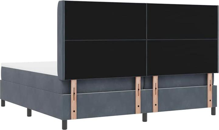 Produktbild vidaXL Boxspringbett Mit Matratze Samt Dunkelgrau (200 x 200 cm)