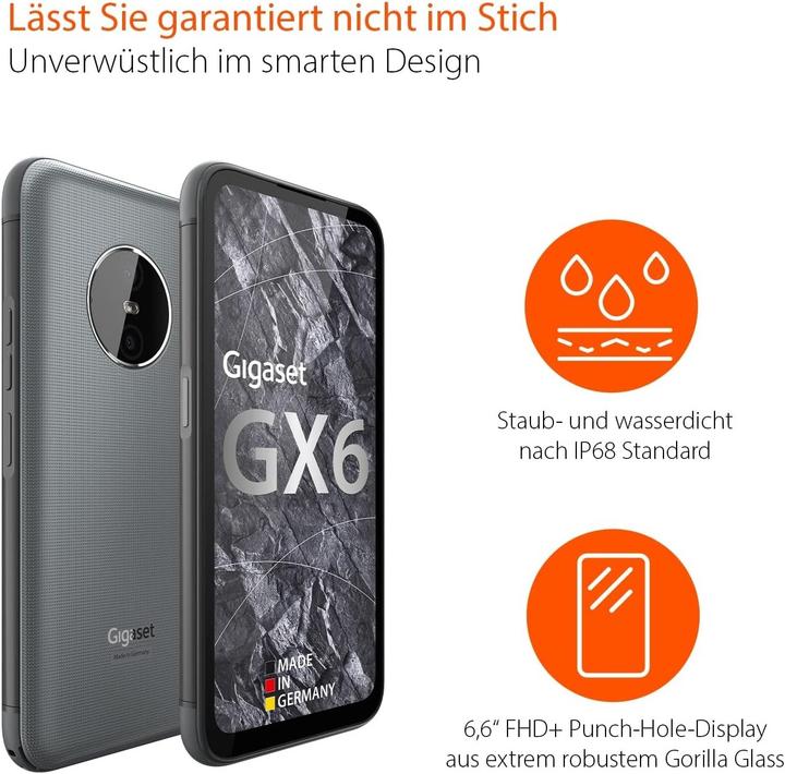 Actual product image Gigaset GX6 Outdoor (128 GB, Titanium Grey, 6.60", Dual SIM, 5G)