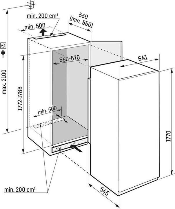 Image du produit Liebherr Congélateur intégrable avec NoFrost (Encastrable, 213 l)