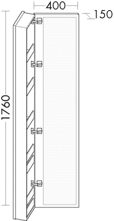 Actual product image burgbad Lin20 tall cabinet with 2 doors, door hinge left, 400x345x1760mm, HSPC040L