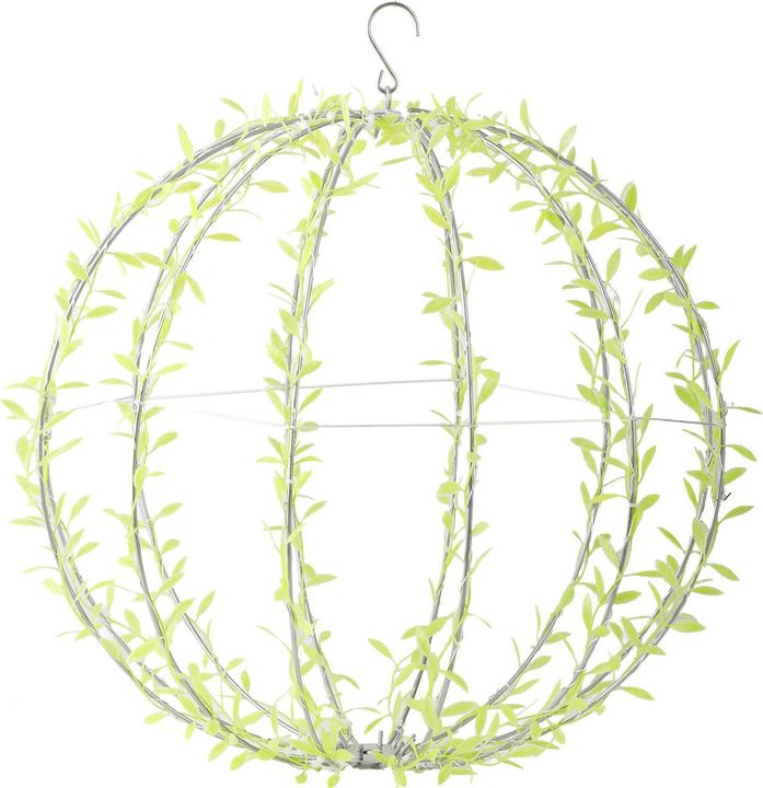 Actual product image Ideoon 4er-Set Solar Leuchtkugel im Blätterdesign - Ø40cm Gartenkugel mit 144 warmweissen LEDs - IP44 (IP44)