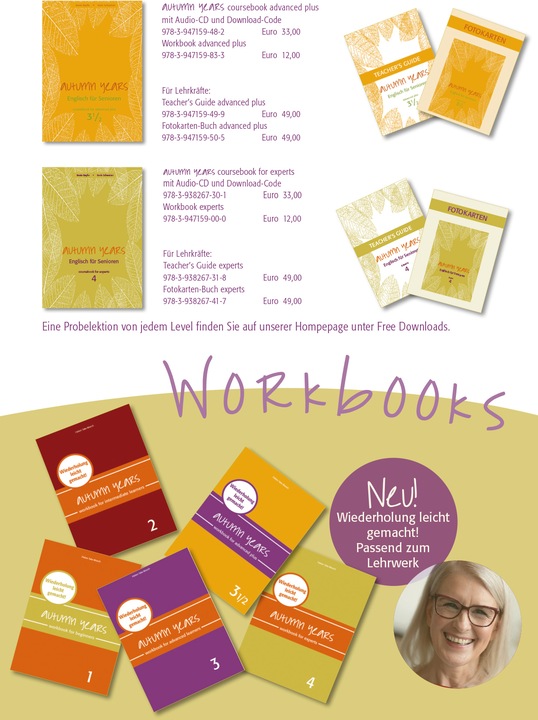 Immagine prodotto Autumn Years - Englisch für Senioren 2 - Intermediate Learners - Workbook (Inglese, Tedesco, Beate Baylie, Karin Svizzera, 2020)