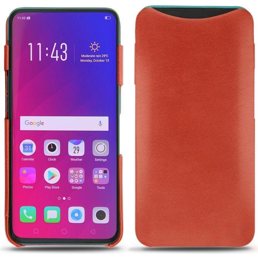 Thumbnail - Noreve Lederschutzhülle (Oppo Find X), Smartphone Hülle, Orange