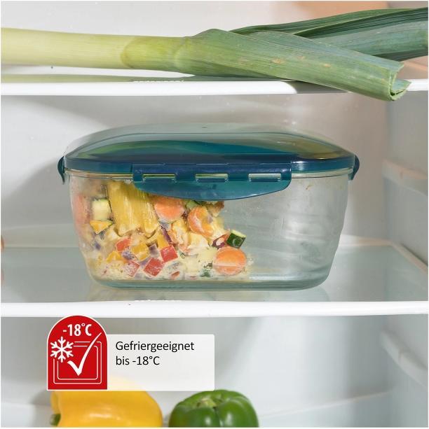 Productafbeelding Genius Nicer Dicer Chef glazen kom, set van 3, Donker petrol (2.80 l, 3x)