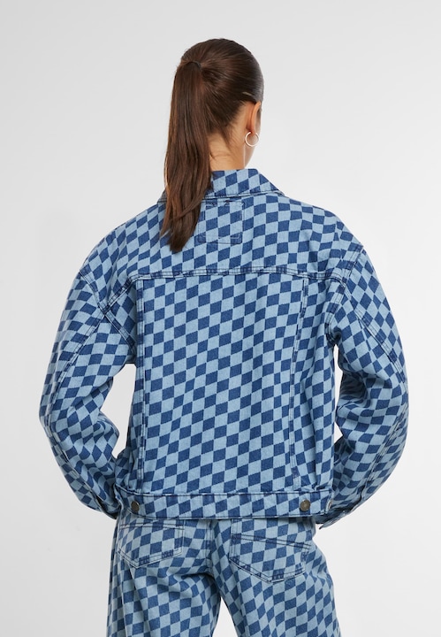 Actual product image Urban Classics Ladies 80's Oversized Laser Printed Denim Jacket - 166871 (XL)