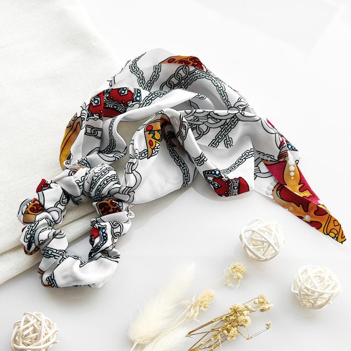 Immagine prodotto Avizar Scrunchie Kettenmuster Halstuch Meredith (Elastico per capelli)