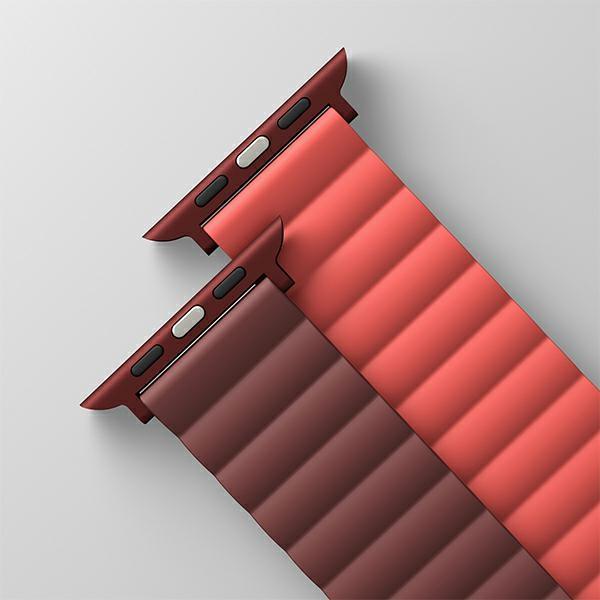 Produktbild Uniq pasek Revix Apple Watch Series 1/2/3/4/5/6/7/8/SE/SE2 38/40/41mm. Reversible Magnetic bordowy-k (Silicon)