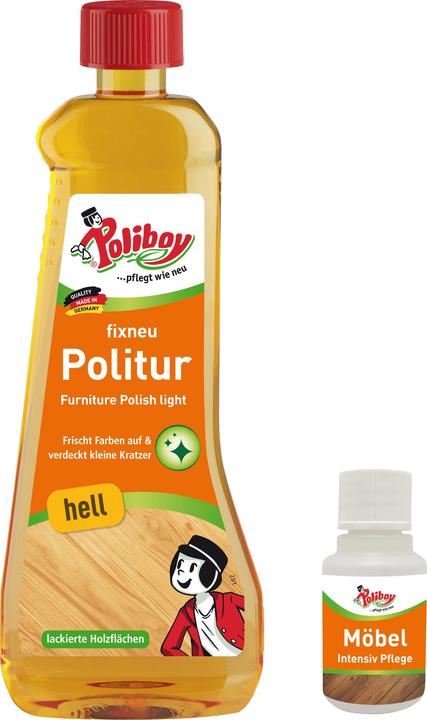 Poliboy fixneu Politur hell - 500ml - mit Möbel Probe (0.50 l)