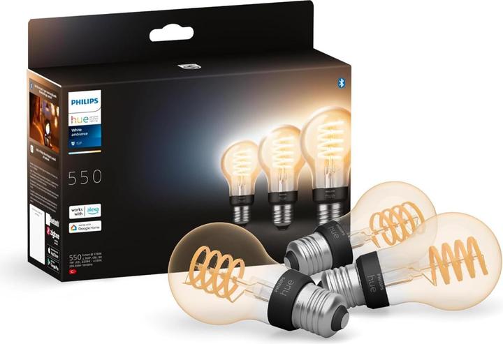 Immagine prodotto Philips Hue E27 - Lampada a filamento (E27, 550 lm, 3 x)