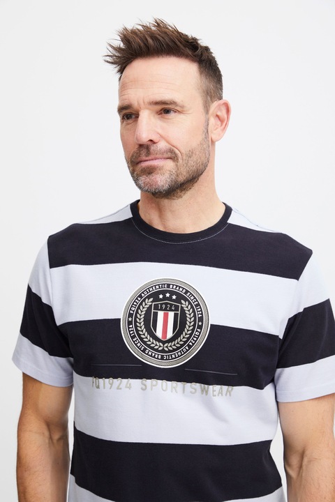 Produktbild FQ1924 FQTom SS stripe tee w logo print 21900645 (3XL)