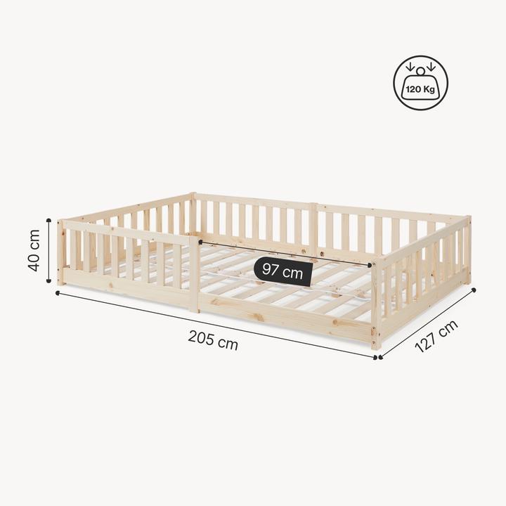 Produktbild En.Casa Kinderbett Tanna 120x200 cm Natur (120 x 200 cm)