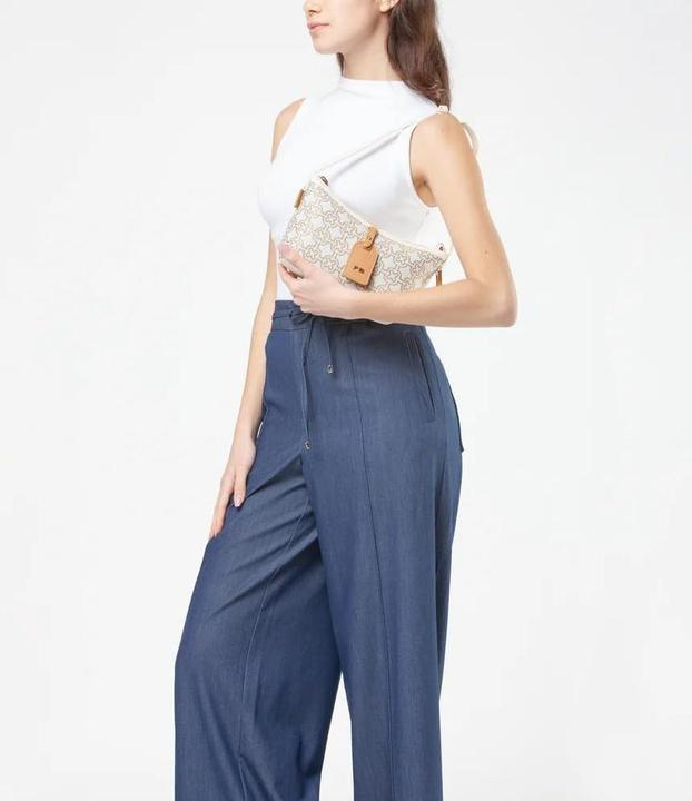 Actual product image V73 White Jacquard Shoulder Bag