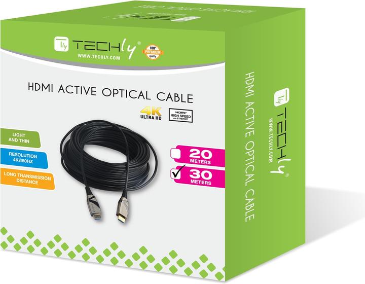 Actual product image EFB Elektronik GmbH HDMI2.0 AOC LWL Cable 30 m, The Active High Speed HDMI Audio Video Cable is characterized by ei (30 m)