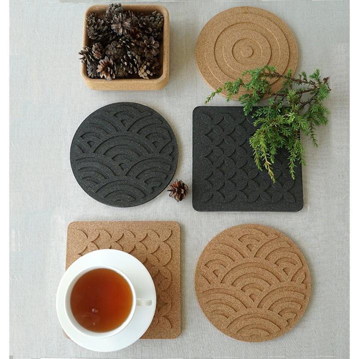 Produktbild Born in Sweden Untersetzer Waves rund aus Naturkork, skandinavisches Design