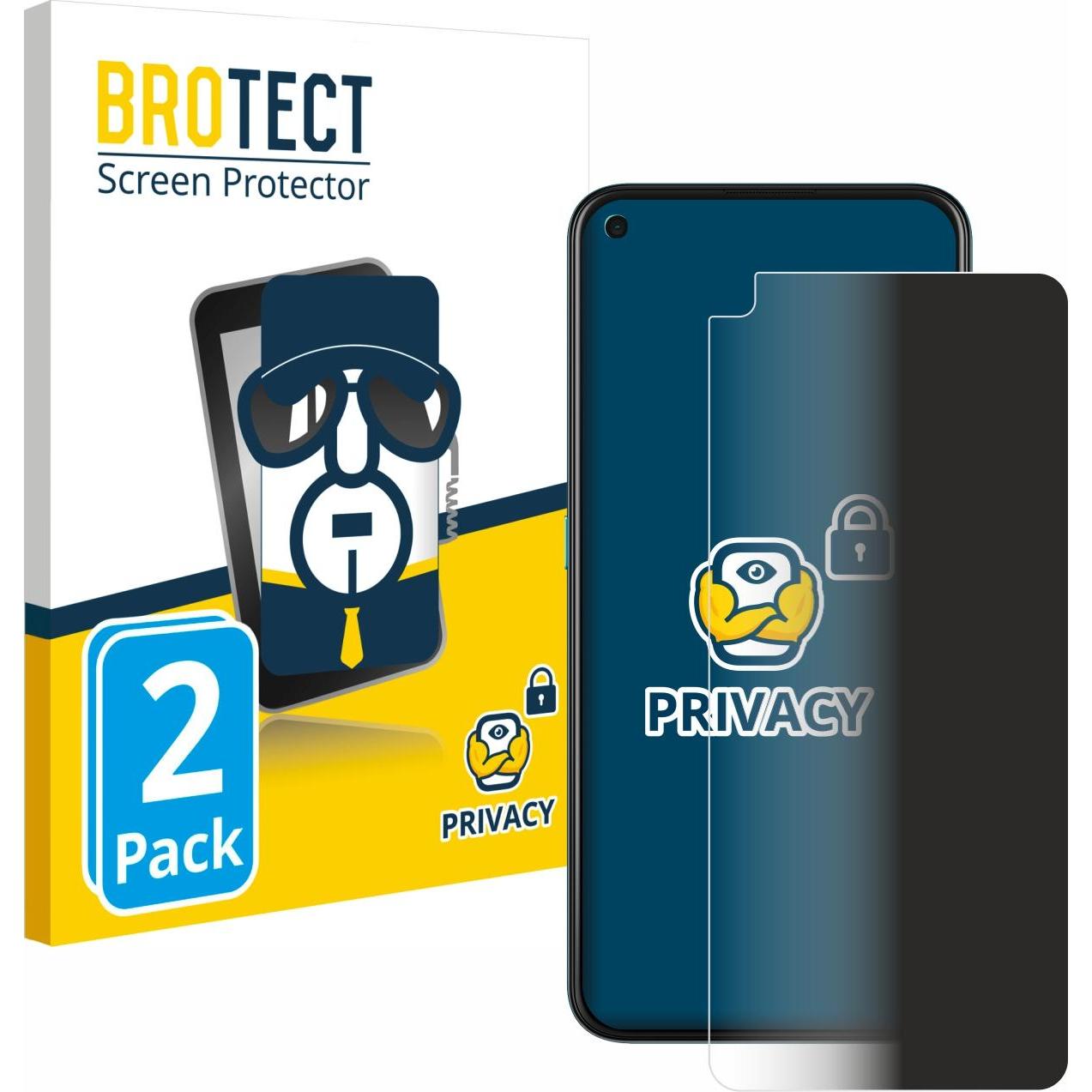 BROTECT Sichtschutzfolie Anti-Spy Privacy Folie Blaulicht-Schutz (2 Stück, Nokia 5.4), Smartphone Schutzfolie, Blau