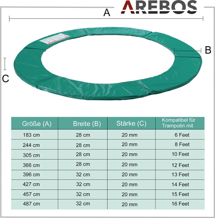 Produktbild Arebos Trampolin Randabdeckung