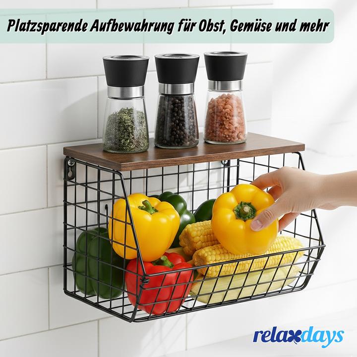Produktbild Relaxdays Obstkorb Wandregal