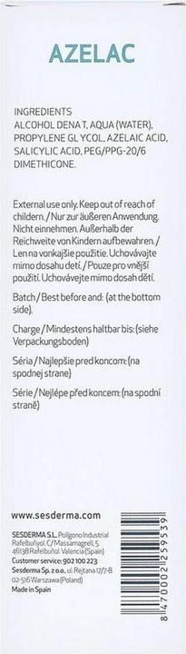 Productafbeelding Sesderma Azelac Lotion (Lichaamslotion, 100 ml)