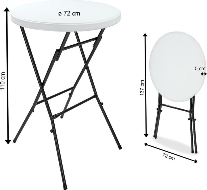Actual product image Casaria High table (110 x 72 x 72 cm)