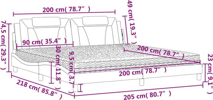 Image du produit vidaXL Bett (200 x 200 cm)
