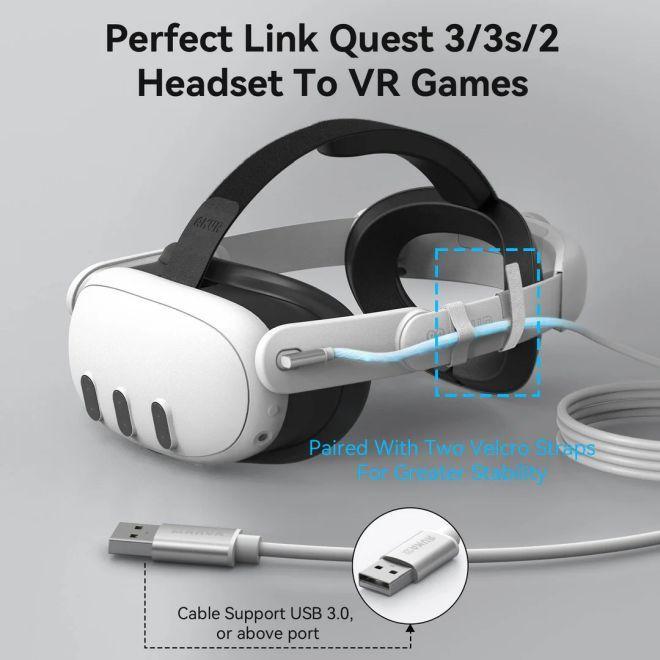 Produktbild AMVR Meta Quest 3 / 3S VR Link Kabel USB 3.0 Highspeed-Datenübertragung bis 5 Gbps